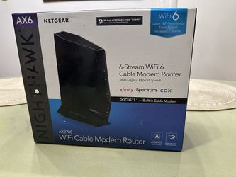 NETGEAR Nighthawk Modem Router Combo (CAX30) DOCSIS 3.1 Cable Modem and WiFi 6 Router - AX2700 2.7 Gbps