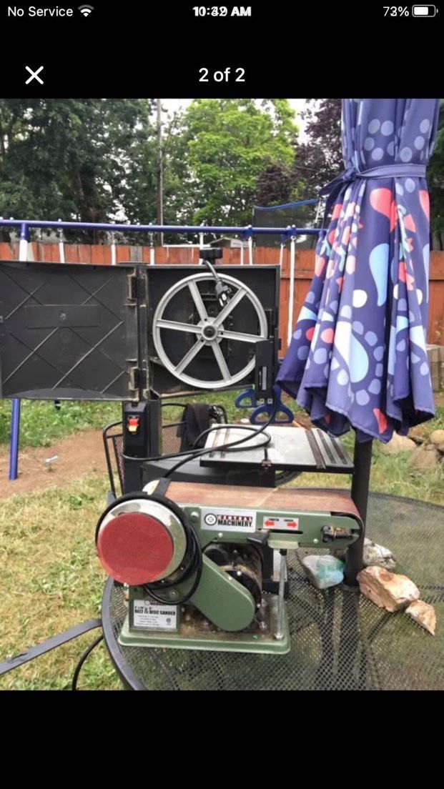 Central Machinery Wood Table saw and Sander tools
