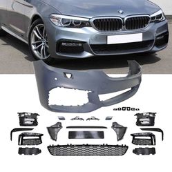 Fits 17-20 BMW G30 5-Series Sedan Front Bumper Cover Conversion Kits W/Grille PP