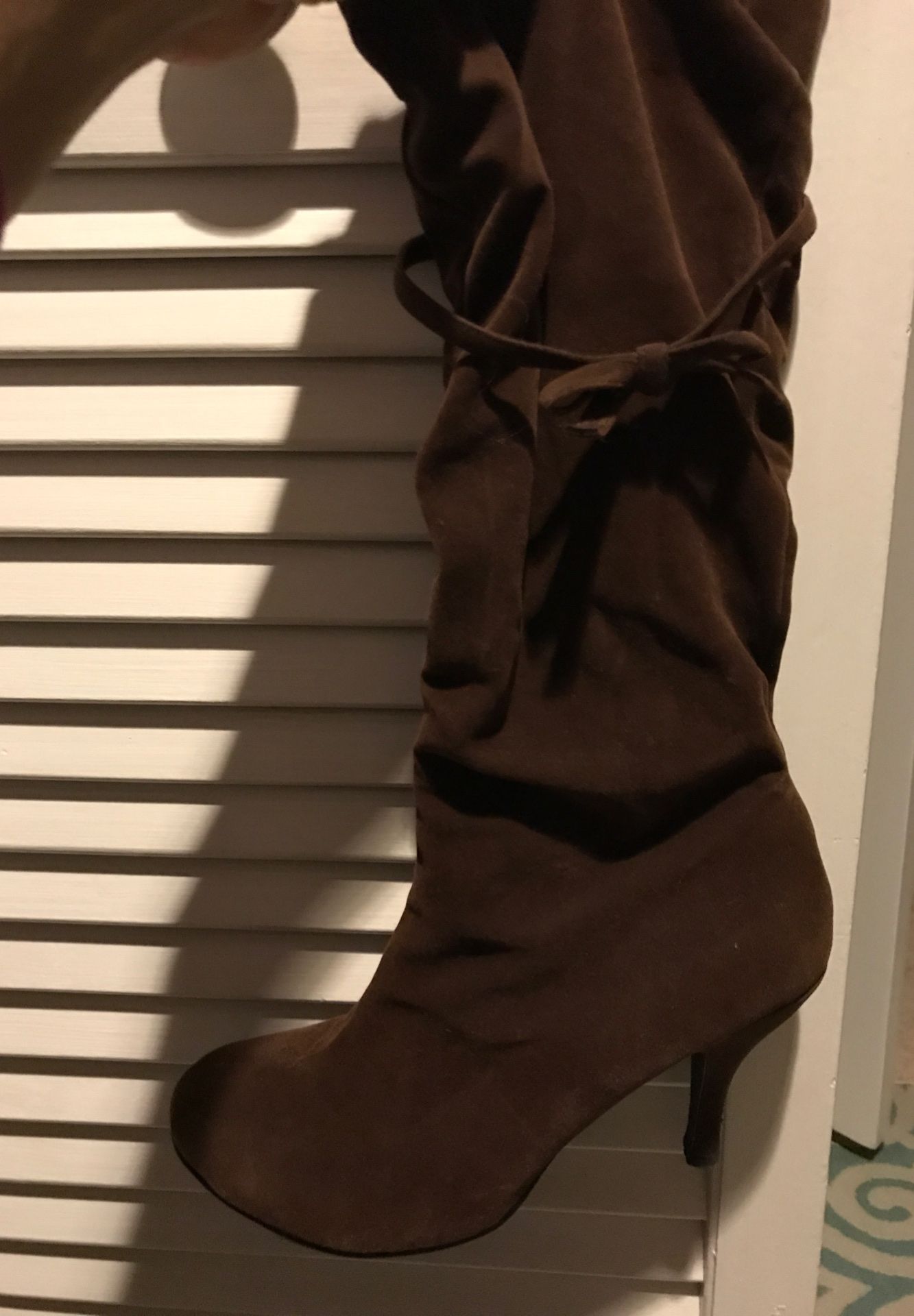 Brown suede boots