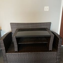 Patio Loveseat And Table Set 