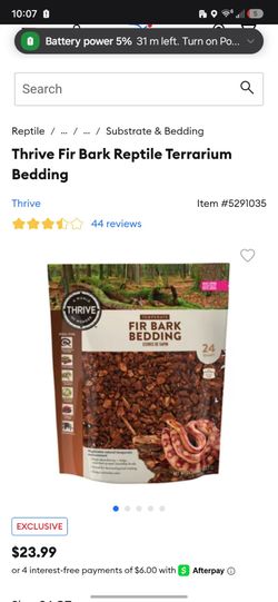 Bark wood Thrive Fir Bark Reptile Terrarium Bedding
