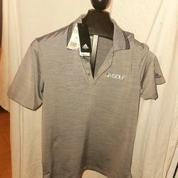 New Adidas Mens Size Small Performance Polo Short Sleeve NBC Golf Carbon Tags $70 SPF 50
