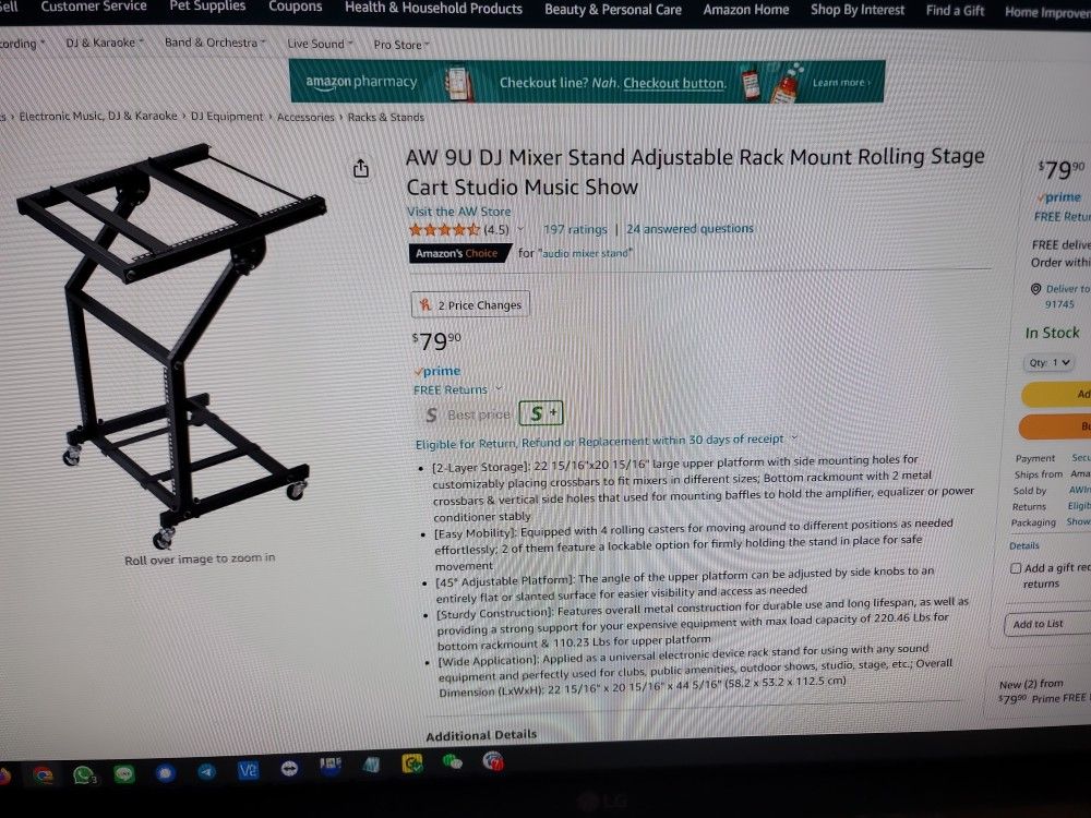 9u Dj Mixer Stand Rack Mount Stage Cart Music Equipment Syduo Party Show