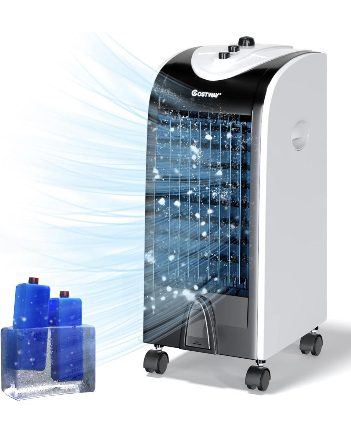 New COSTWAY Evaporative Air Cooler, 3-in-1 Cooling Fan with 2 Ice Crystal Boxes