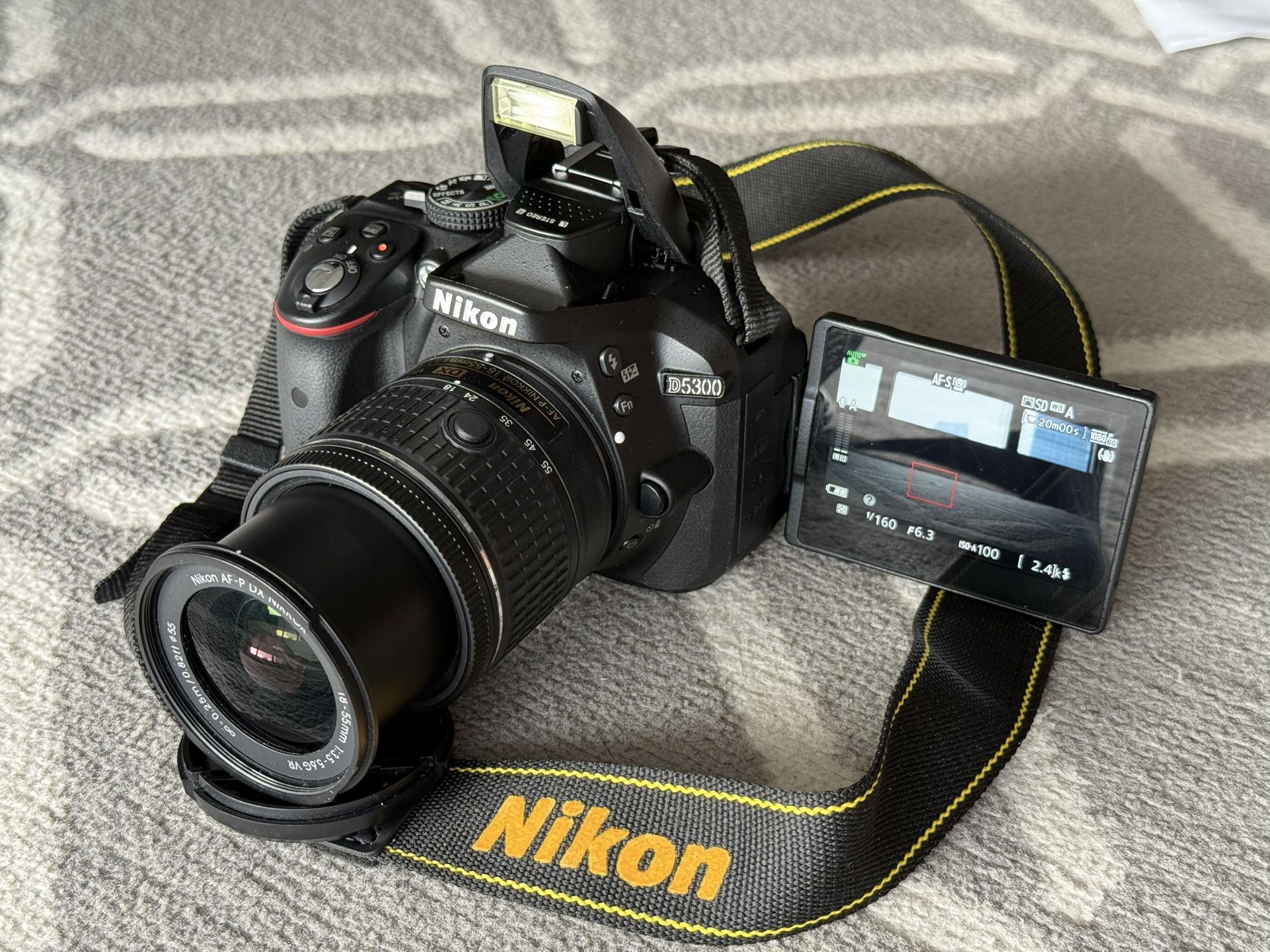 Nikon D5300 w/ 18-55 mm Lens And 6 Accessories