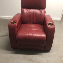 Real Leather Electric Recliner Good Condition Work Great 