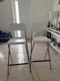Two White Stools