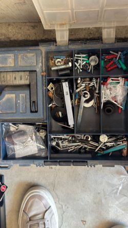 Tools box with screws