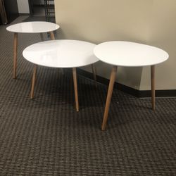 Mid Century Baked Acrylic Wooden Coffee Table And end Table Set - BRAND NEW - Photography Samples 