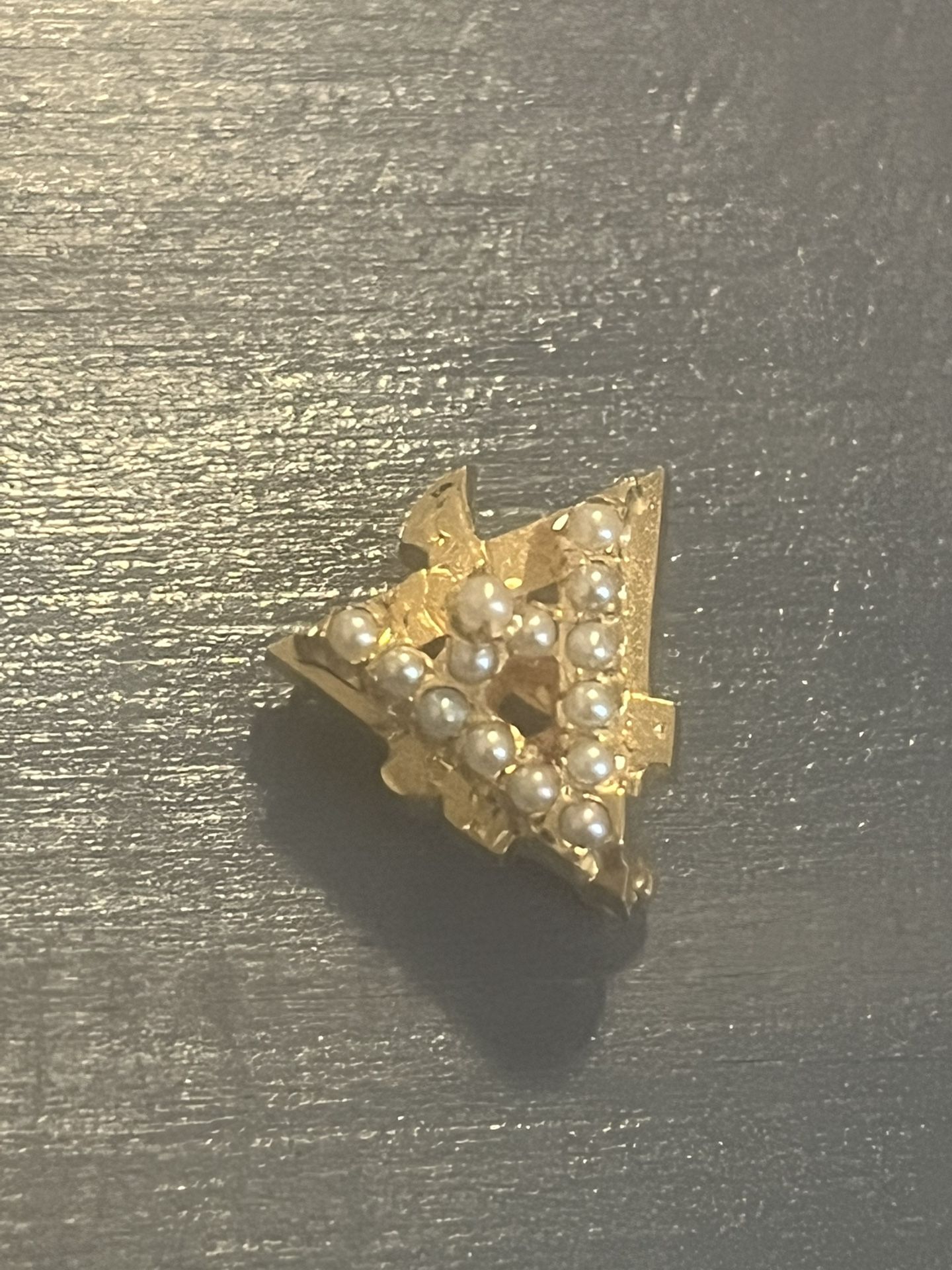 Alpha Delta Gamma Sorority Pin, Real Gold And Pearls