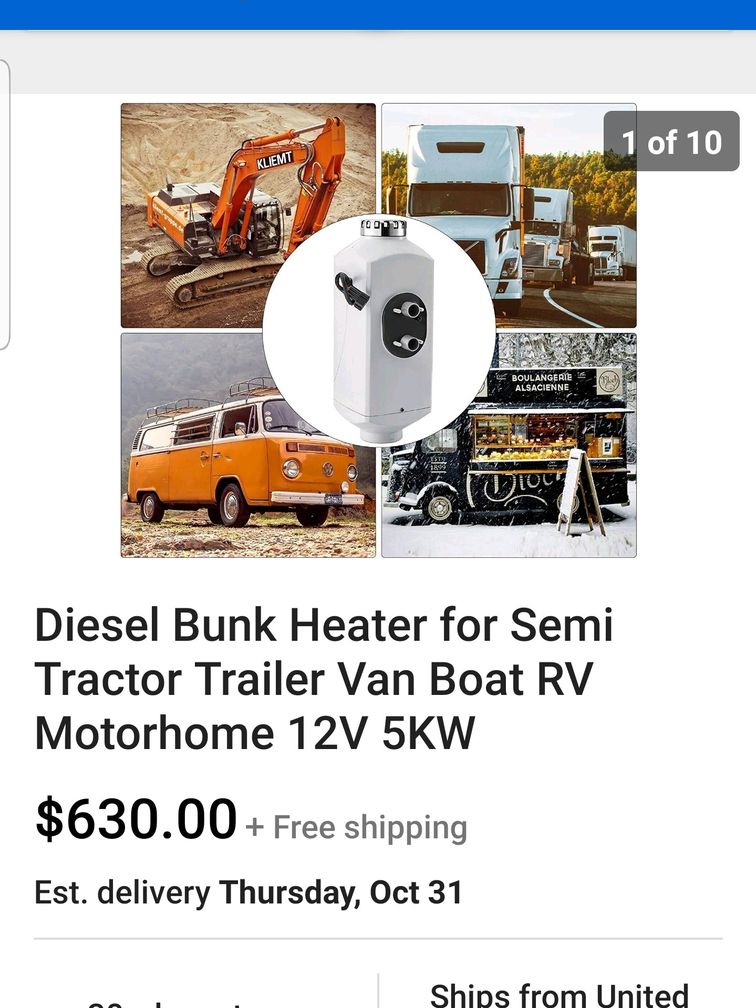 Diesel Bunk Heater for Semi Tractor Trailer Van Boat RV Motorhome