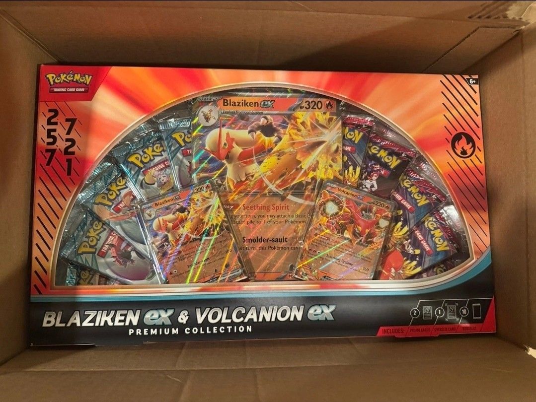 Pokémon TCG: Blaziken ex & Volcanion ex Premium Collection - 2025 Amazon Holiday