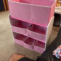 Pink Toy Organizer with 6 Drawers