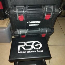 3 Piece Husky Rollbox Set And Mechanics Seat 