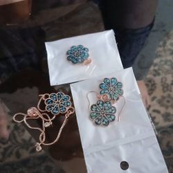 Brand New Jewelry Set Turquoise And Copper 