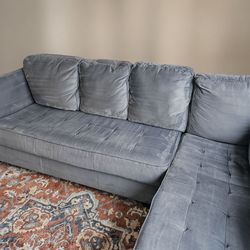 Blue Grey Sectional Sofa - 9' x 7'