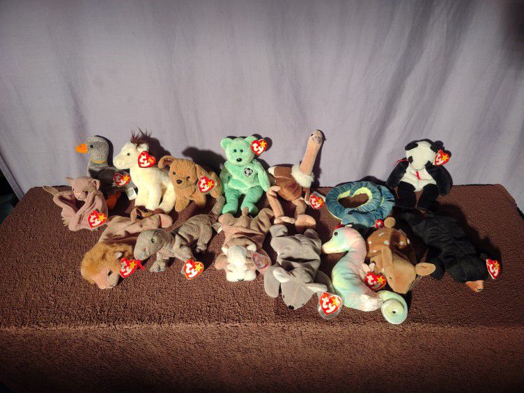 15 TY Beanie Babies Including Fortune With Hang Tag Error