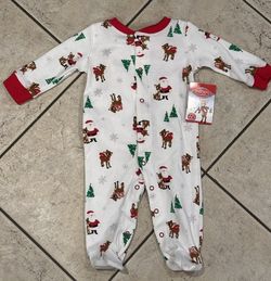Rudolph Red- Nosed Reindeer Onesie And Bib Size 3 Months