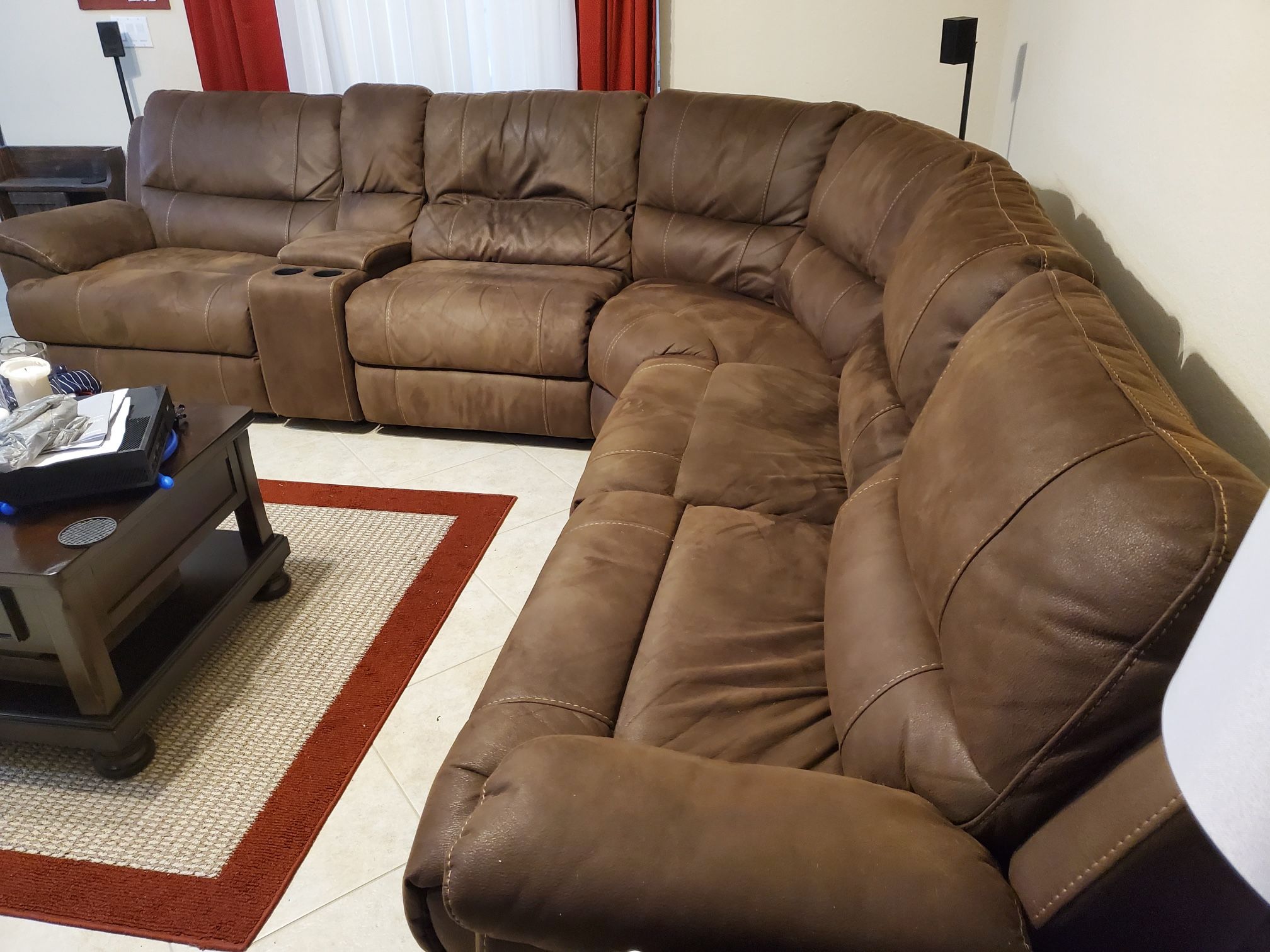 Havertys Laramie Suede Sectional Couch
