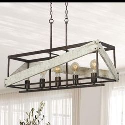 Rectangle Farmhouse Light Fixture. New. See Location On Post
