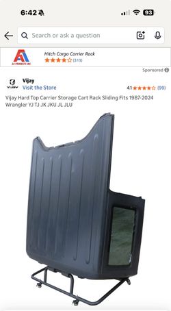 Jeep Wrangler hardtop storage rack