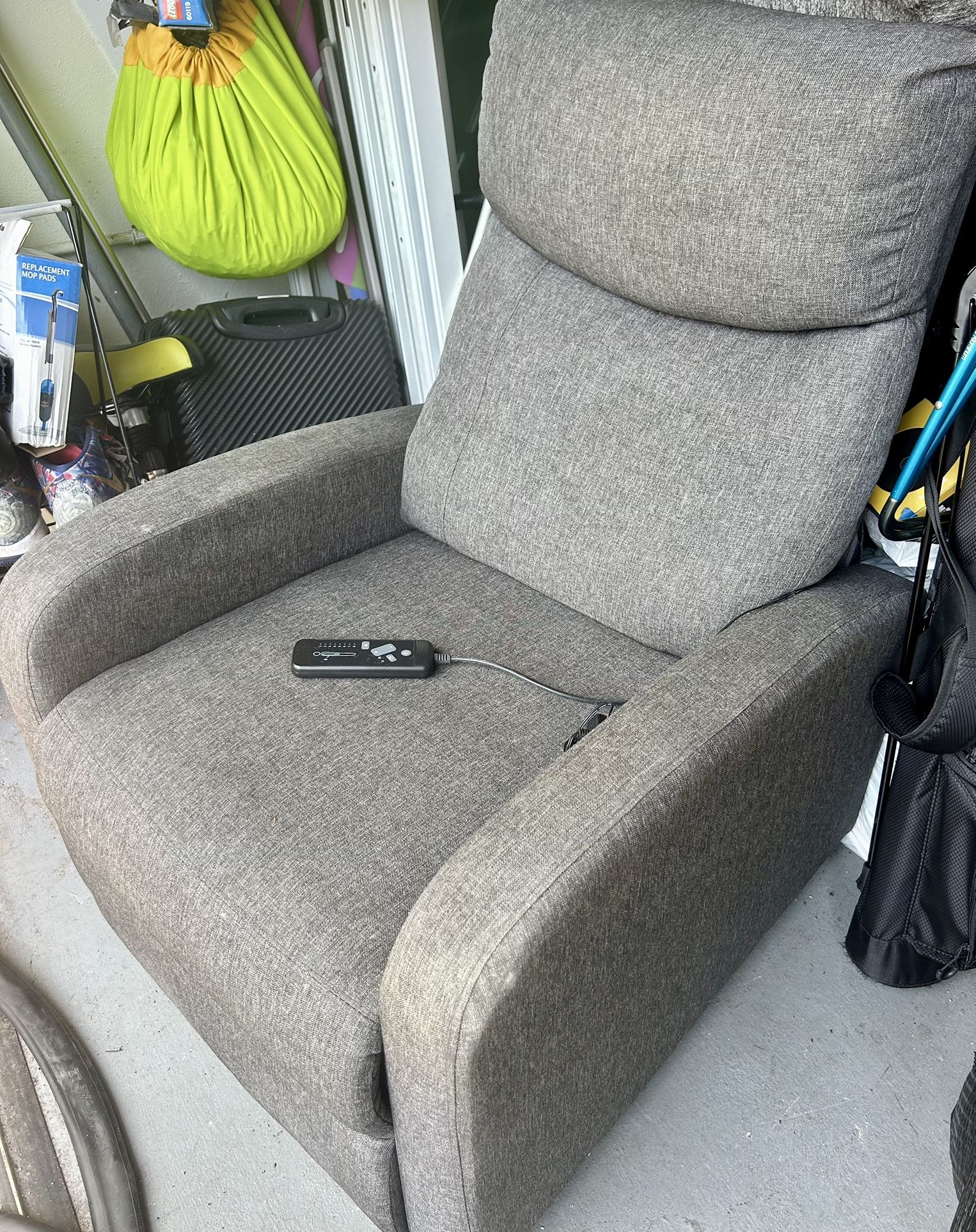 Recliner Chair for Living Room Gray Fabric