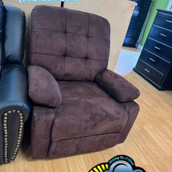 Recliner Couch Brown Dark Reddish 