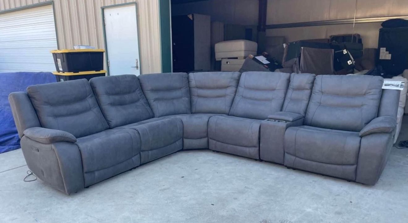 FABRIC POWER RECLINING SECTIONAL WITH POWER HEADRESTS