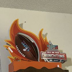 Super bowl LVII Flamin Hot sign with spinning Football Chiefs vs Eagles