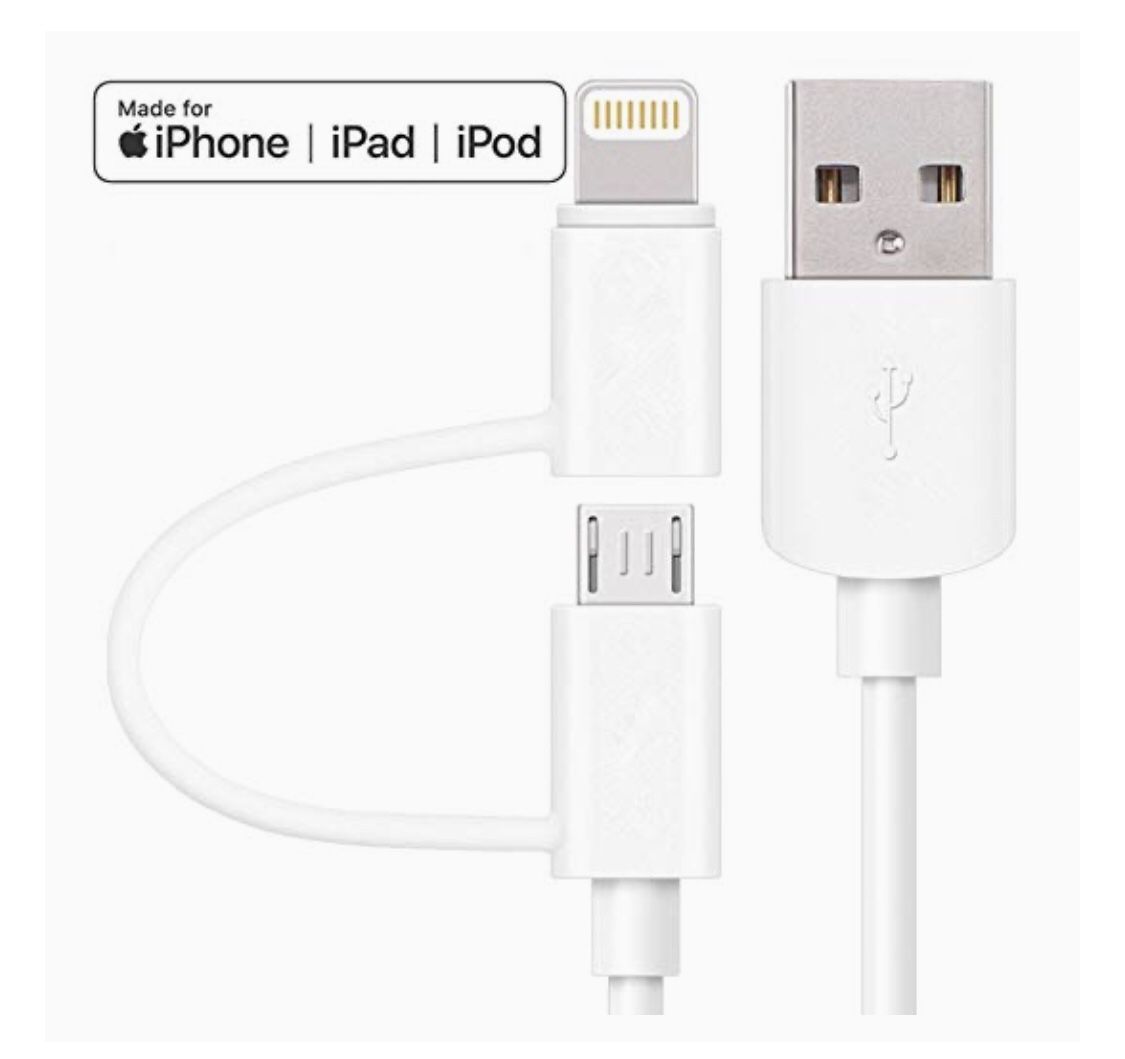 Charger Lightning Cable and Micro USB to USB Charger Cord, Data Cable