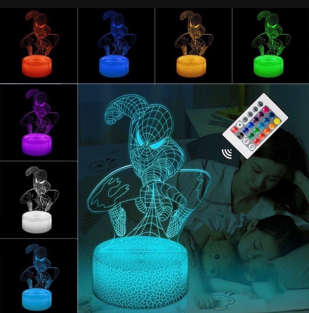 3D Spiderman Night Light