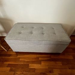Light Grey Storage Bench Ottoman