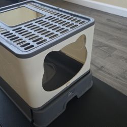 Hooded Fully Enclosed Cat Litter Box with Drawer, Extra Large Odor Control Indoor Litter Tray