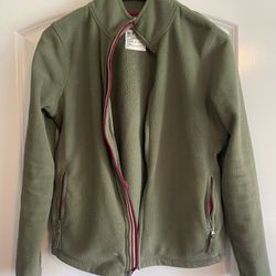Old Navy Fleece Jacket Zipper Pockets Winter Coat Fall Soft Green