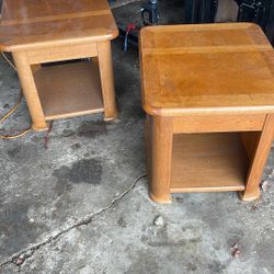 2 Wooden End Tables 23” Tall 23”width 26” Length 2