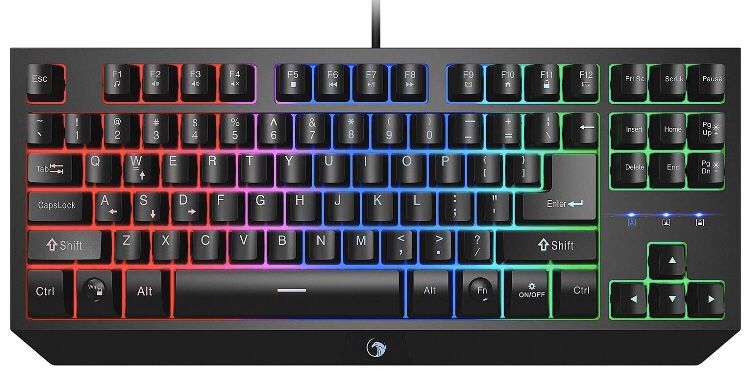 NPET G20 Compact Gaming Keyboard, 87 Keys Backlit Mechanical Feeling Computer Keyboard