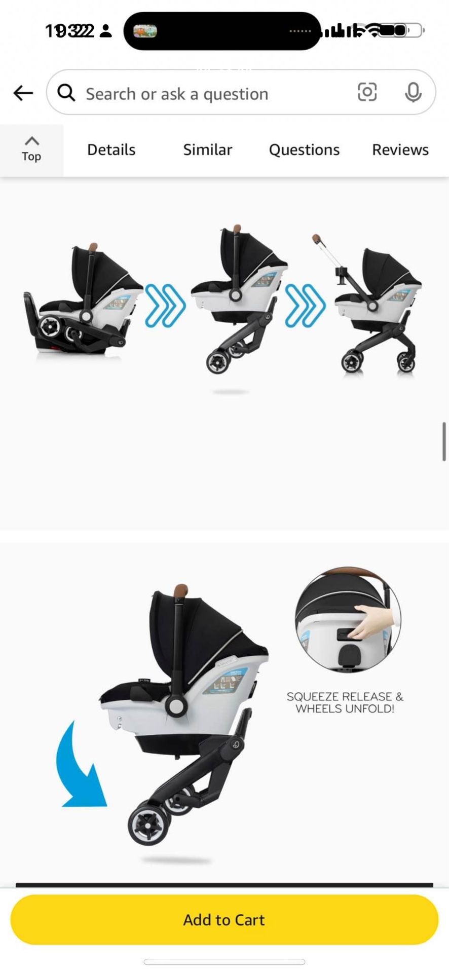 Evenflo Gold Shyft DualRide with Carryall Storage Infant Car Seat and Stroller Combo (Onyx Black)