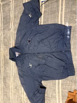 Vintage Dallas Cowboys Jacket Mens Large Logo Athletic Pro Line Blue Full Zip