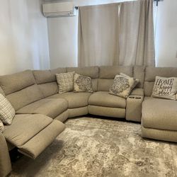 Charleston 139'' 6 Piece Power Right Arm Facing Chaise Sectional