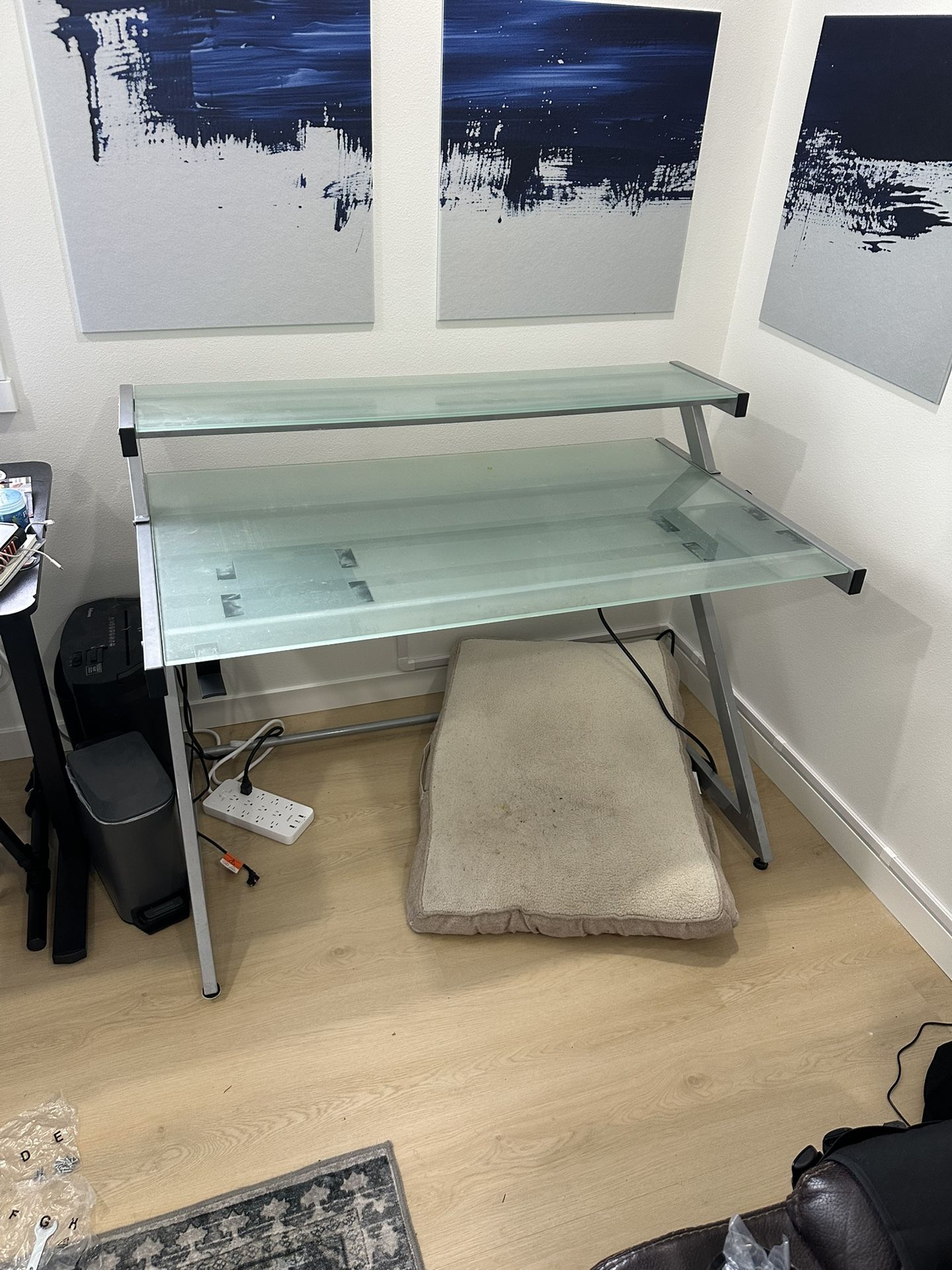 Desk - Glass And Steel 48x30”
