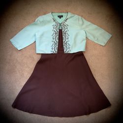 (#152) Women’s K Petite Collection Dress and Jacket Set