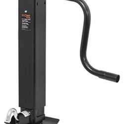 CURT 28512 Direct Weld On Heavy-Duty Trailer Jack, 12,000 lbs. 12-3/8 Inches Vertical Travel, Black