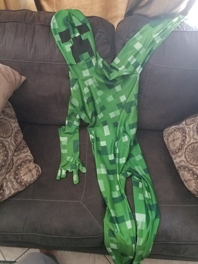 Minecraft creeper skin suit/Morphsuits Halloween costume