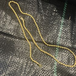 14 Kt Gold Filled Rope Necklace (not Solid Gold) New