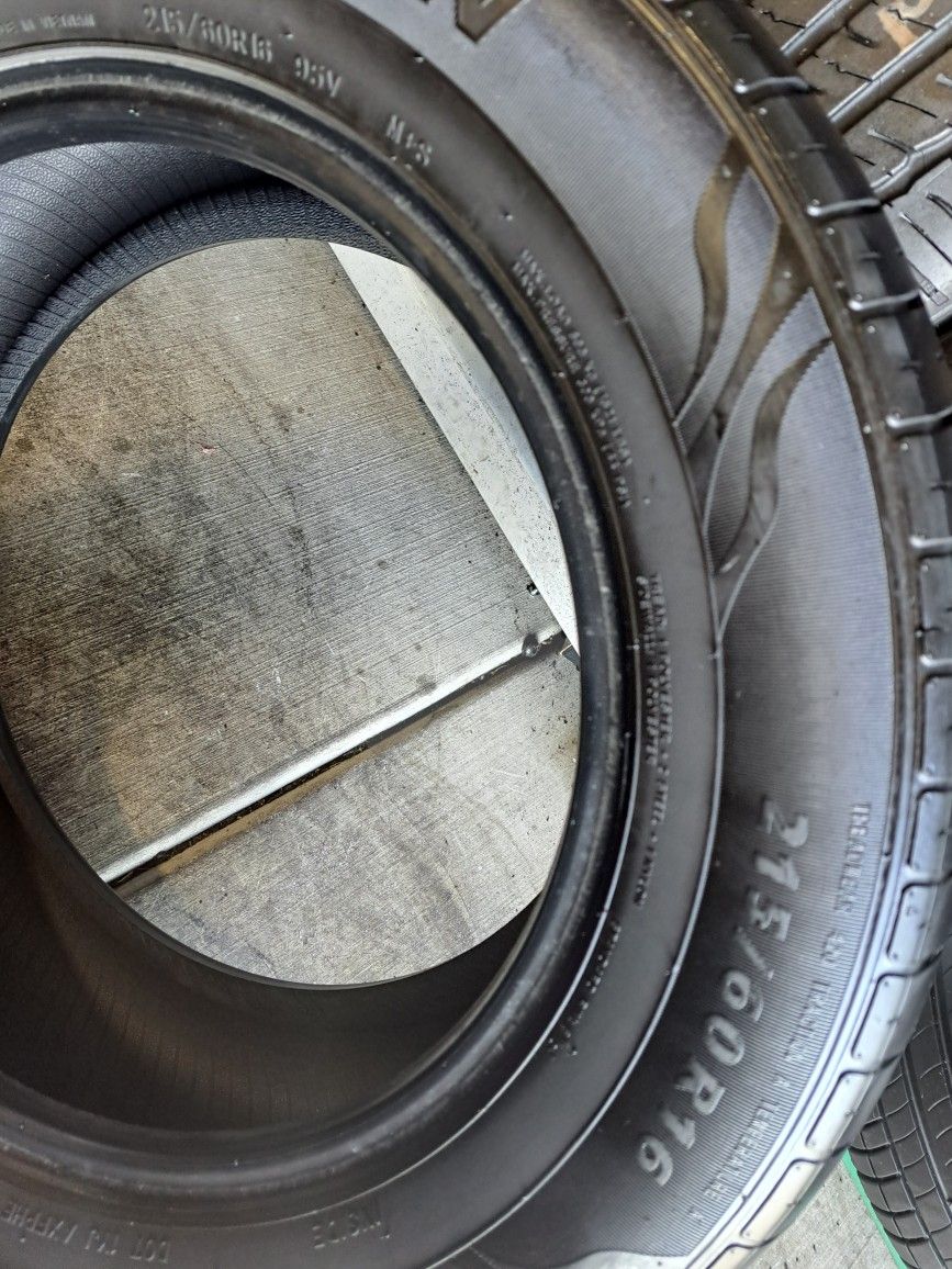 2 USED TIRES 215 60 16 IRONMAN w/80 Thread Life Both Installed And