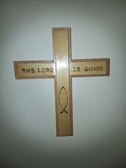 Wooden Cross with lights