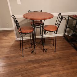 Wood Pub Table And Chairs 