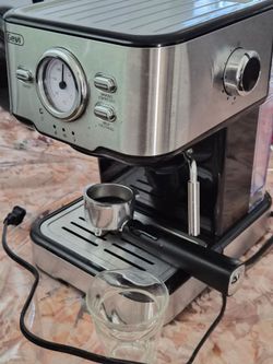 GEVI Stainless Steel Espresso Machine with Milk Steamer/ Frother Wand