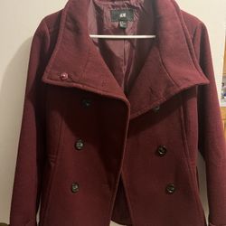 H&M Burgundy Coat Size M